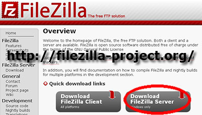 Filezilla svetainė